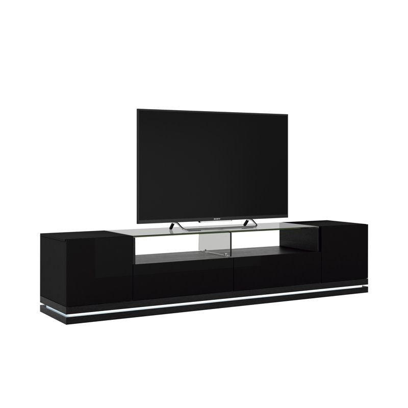 Graidy TV Stand for TVs up to 70", Black Gloss / Black Matte