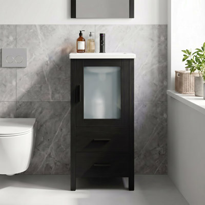 16'' Single Bathroom Vanity with Ceramic Top
