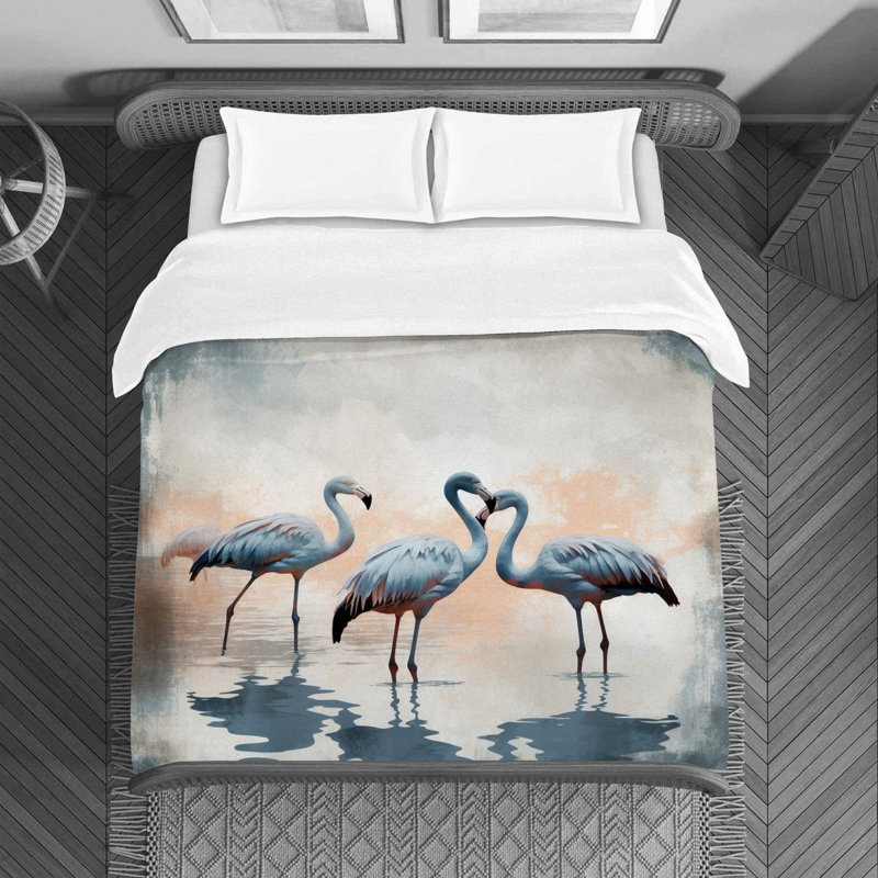 Flamigo Lake Duvet Cover, King Duvet Cover
