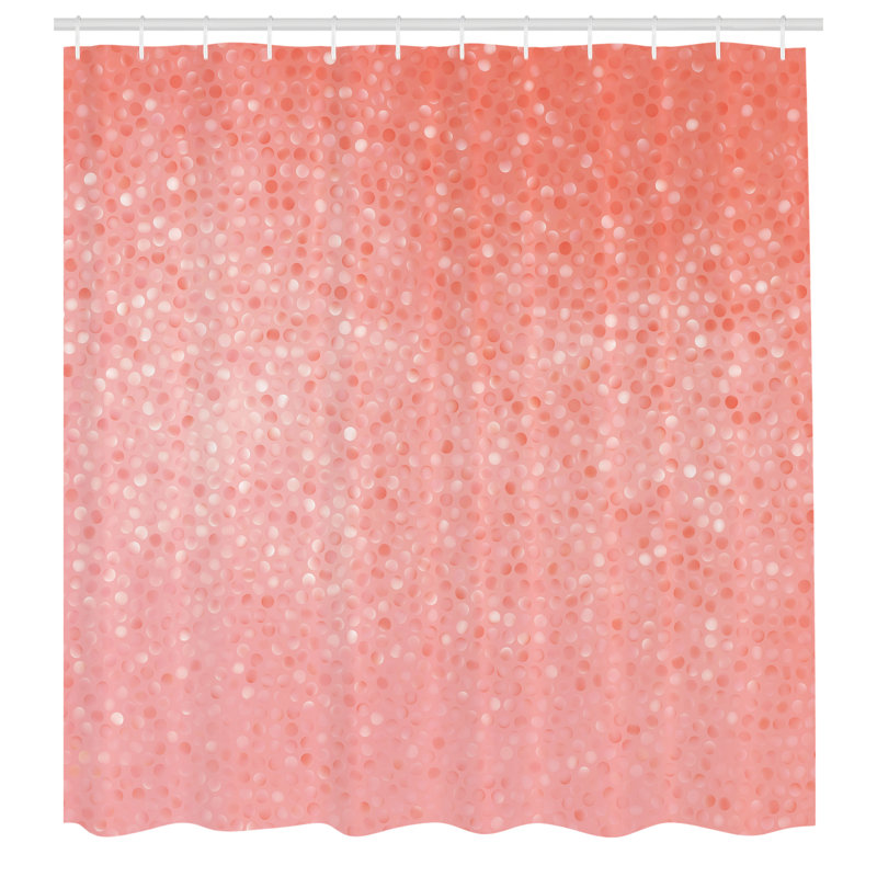 Ensemble de rideau de douche + crochets, H 84 po x l 69 po, Blanc corail
