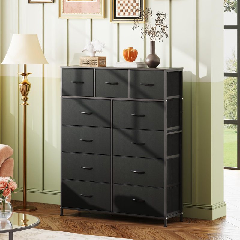 Commode 11 tiroirs xinyan, Noir