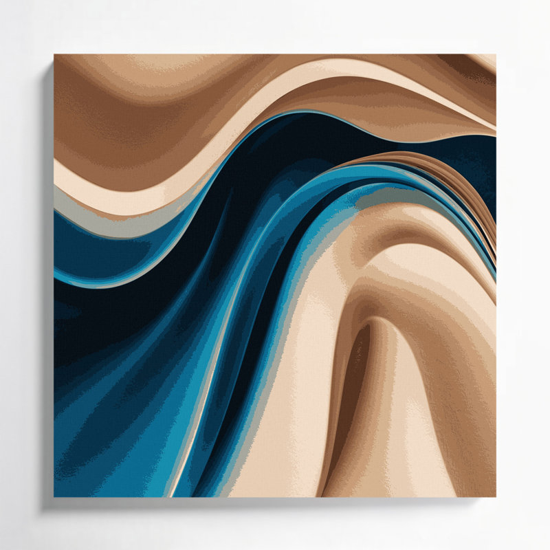 "Gradient Abstract 93", art mural sur toile bleue, H 32 po x l 32 po
