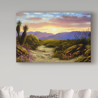 Fikes «Desert Scene», reproduction de peinture à l'huile sur toile tendue