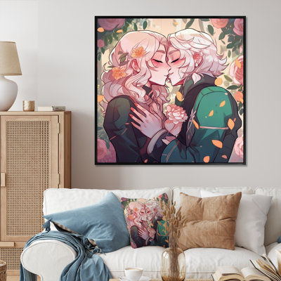 Couple d'anime Dancingtender rose - Couple de décoration murale