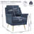 Accent Chair,Modern Living Room Chairs With Arm, Comfy Fabric Reading Chair With Metal Leg For Living Room,Bedroom And So On,Set Of 1,Fabric-1718172565