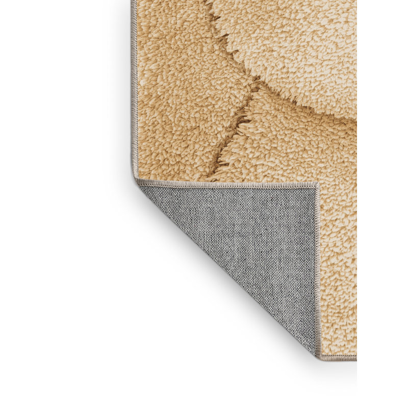 Tapis abstrait moderne et contemporain Laverock St Patties lavable à la machine - Reliure beige, 5 x 8