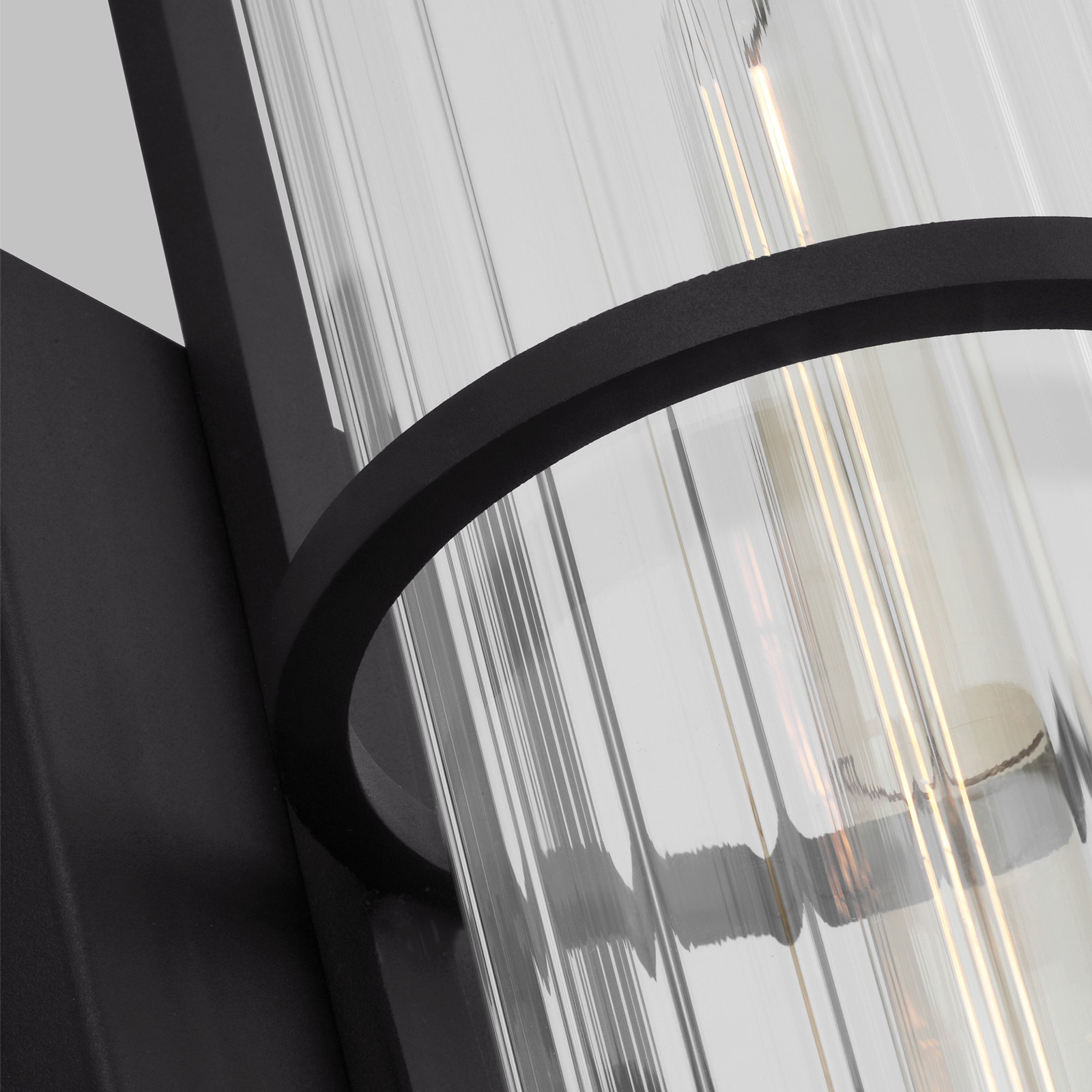Blesse Single Light Cylinder Outdoor Wall Light, Black, 24" H x 6.13" W x 6.13" D