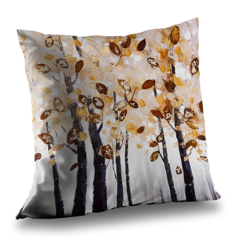 Texturized Leaves Trees - Contemporary Bedroom Throw | Home Decor