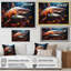«Blue Shark Predators Glare Geometric I», reproduction d'art sur toile-147012109-147012106