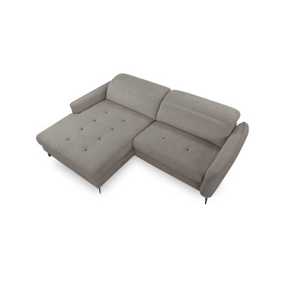 Morpeth Power Reclining Upholstered Corner Sofa in Chenille Fabric with Adjustable Headrests
