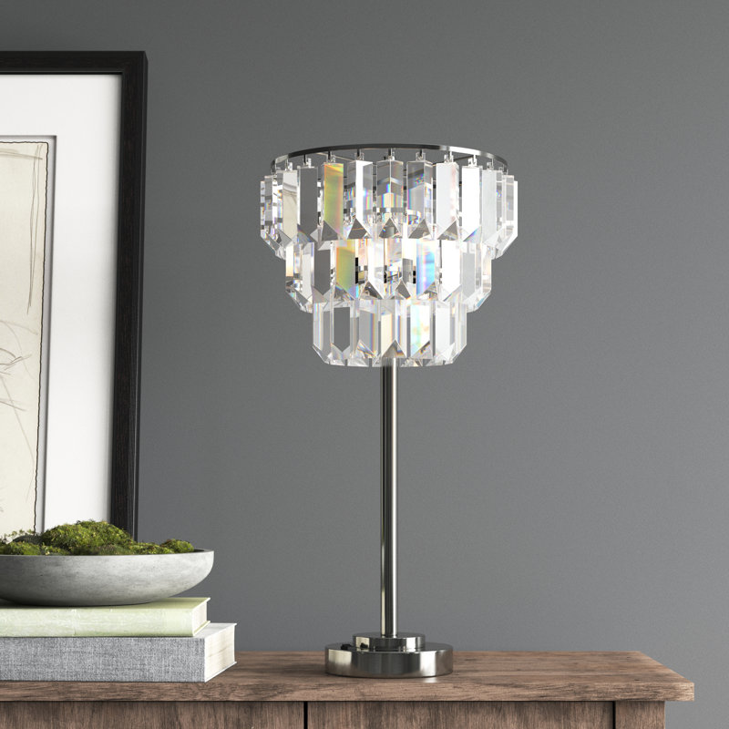 Calne Table Lamp, Light Silver, 27.5" H x 5" W x 5" D