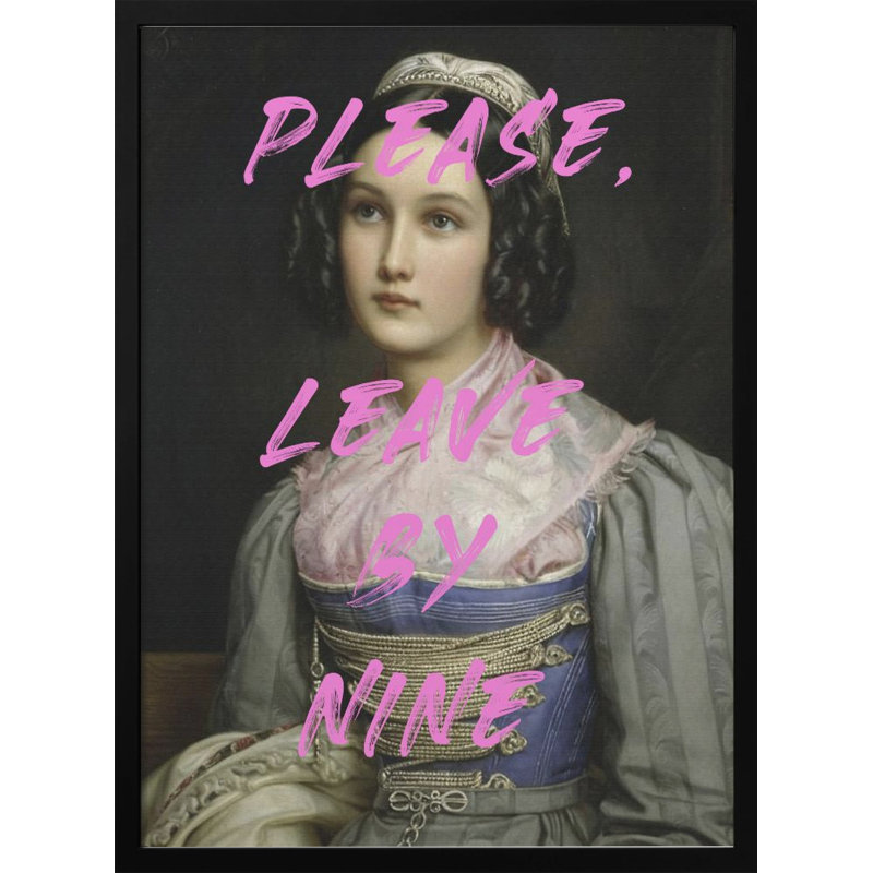 Pop Art & Retro "Please" Framed Print Wall Art, 40" H x 30" W