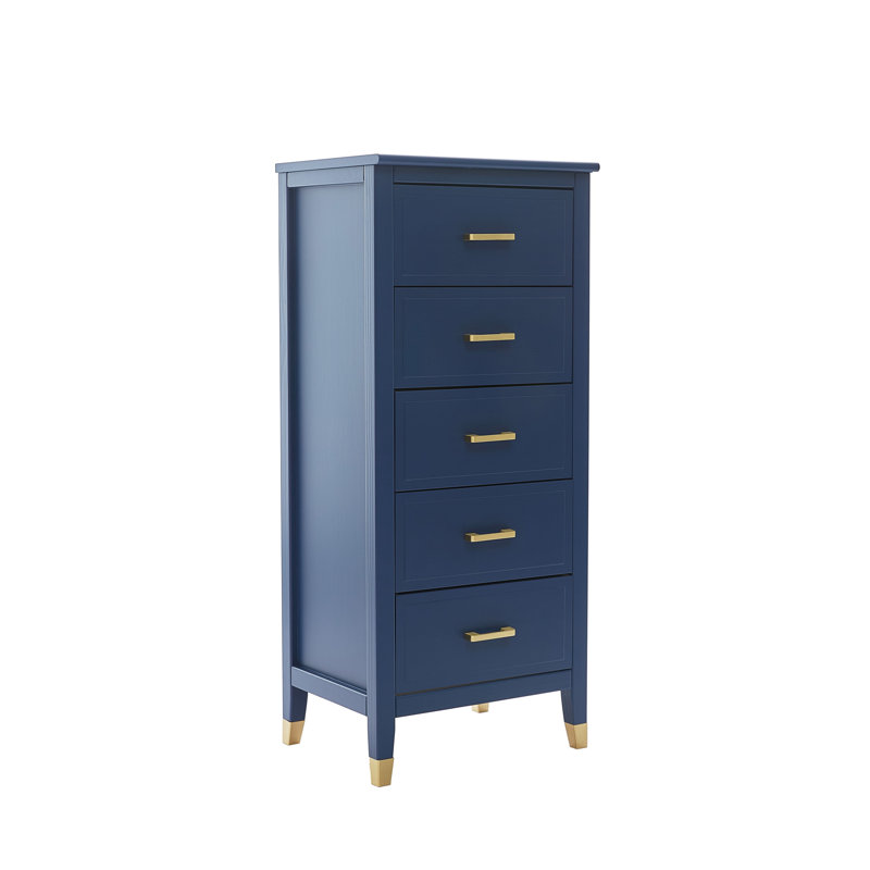 Olivette 5 - Drawer Chest of Drawers, Navy
