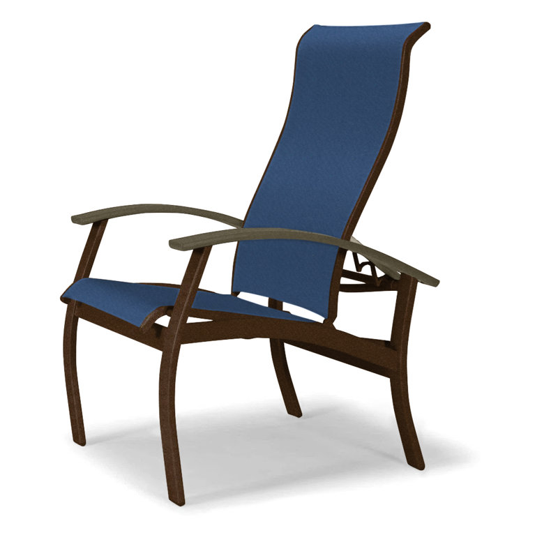 Chaise de patio Askar, Kona texturé, Beachwood, Cobalt 35D Sunbrella®