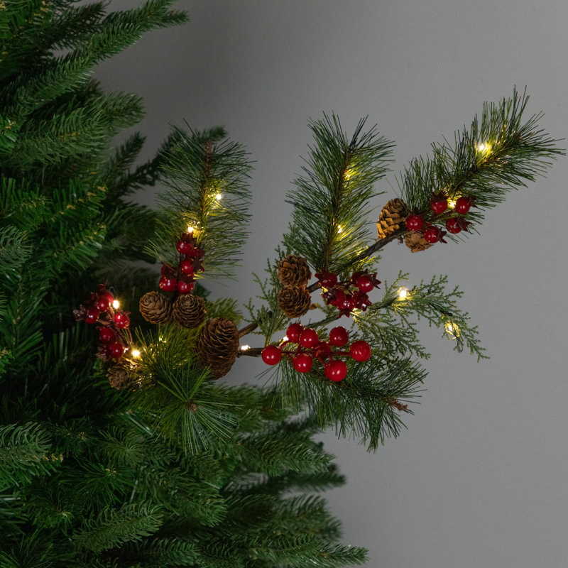 Faux Pine/Berry/Leaf Branch