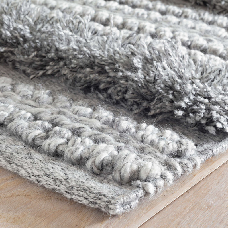 Zhara Stripe Grey Handwoven Performance Rug, Rectangle 10' x 14'