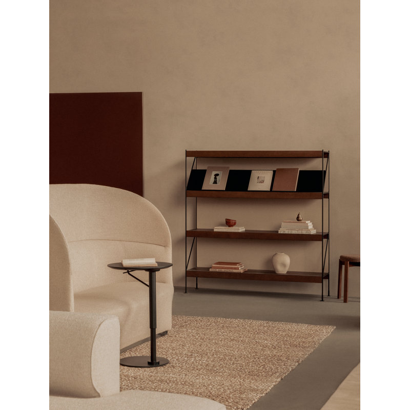 Branch Solid Wood End Table, Charcoal Linoleum