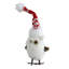 Figurine de Noël 6 po Hibou blanc et rouge en chapeau nordique avec ailes de brindilles