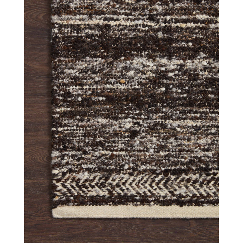 Tapis en laine / coton tissé à la main Bathsheb, Rectangle 7 pi 9 po x 9 pi 9 po