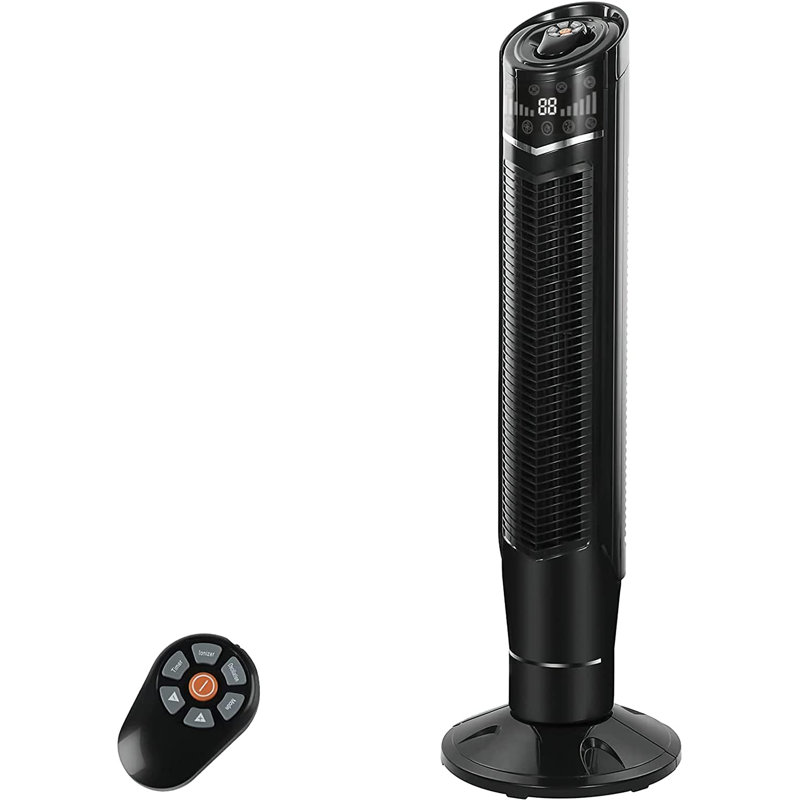 Antarctic Star 59'' Oscillating Tower Fan Fan with Remote Included, Black, 40" H x 12.6" W x 12.6" D