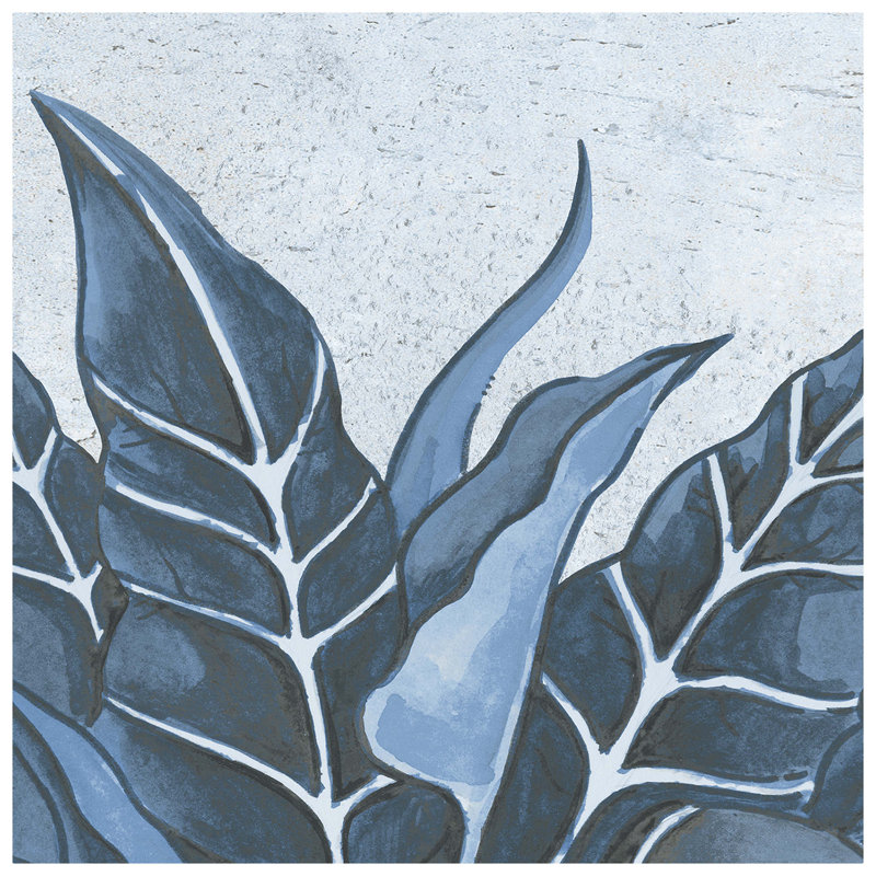 Nusa Botanic 9 3/4" x 9-3/4" Porcelain Wall & Floor Tile, Sapphire