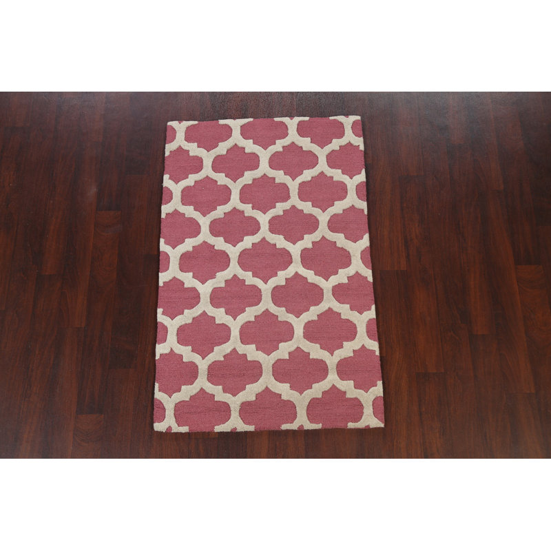 Wool Geometric Indoor Rug, Rectangle 3' x 5'