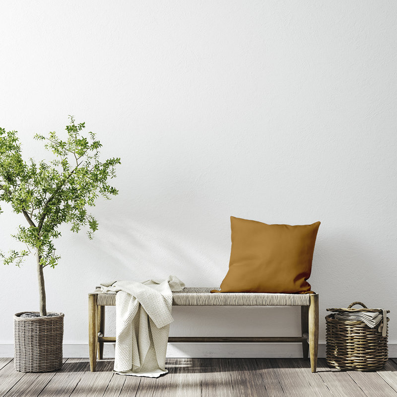 Housse de coussin Ajibola, Ambre doré, 16 po x 16 po, Polyester/ bourre en polyester