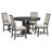 5-Piece Dining Set Extendable Round Table And 4 Upholstered Chairs Farmhouse Dining Set For Kitchen, Dining Room