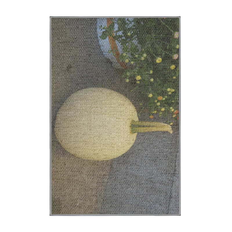 Tapis gris en coton halloween, Rectangle 2 pi x 4 pi