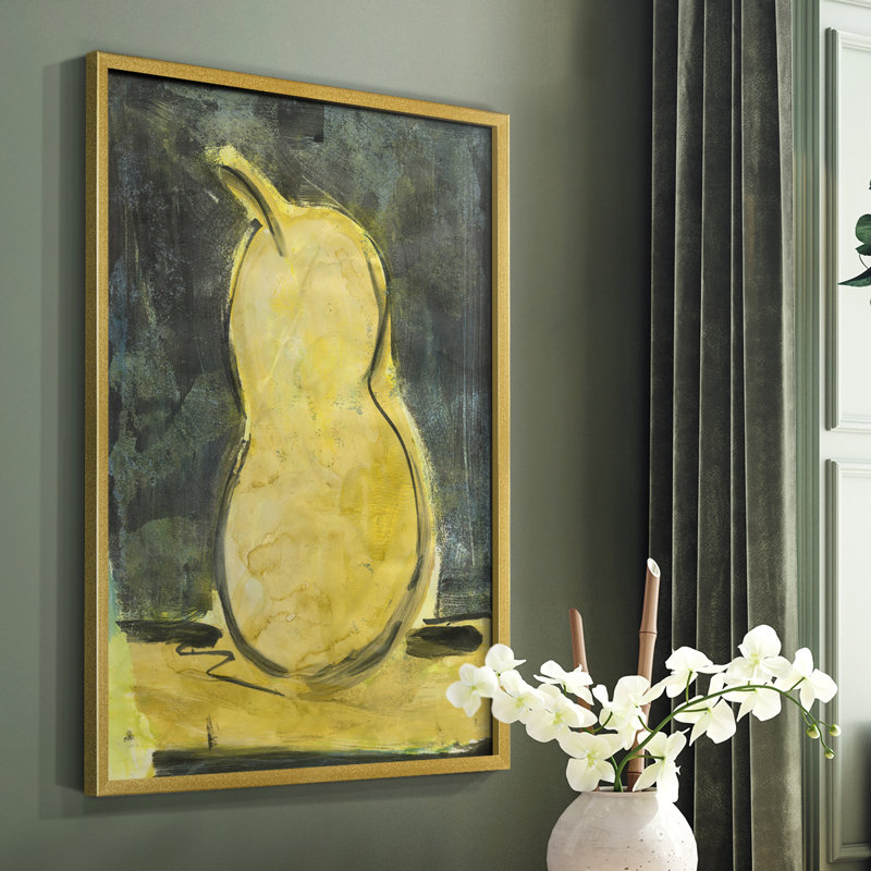 «Urban Pear I», reproduction encadrée - bois massif, Cadre doré simple, H 20 po x l 16 po