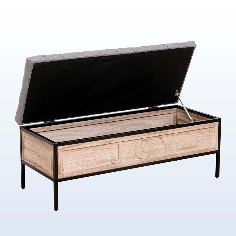 Banc capitonné de 48,42 po de largeur, Lin gris