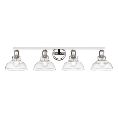 Carver 4-Light Vanity Light in Chrome with Clear Glass
