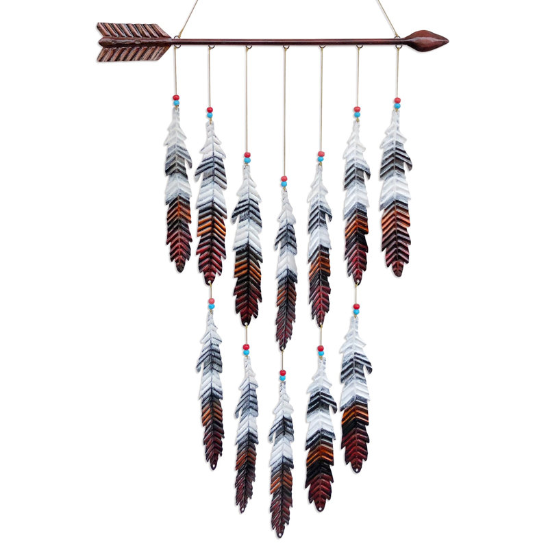 Art mural en métal flèche et plume, décor de style amérindien, flèche, décor occidental, carillons de vent, cadeau de l'Action de grâce
