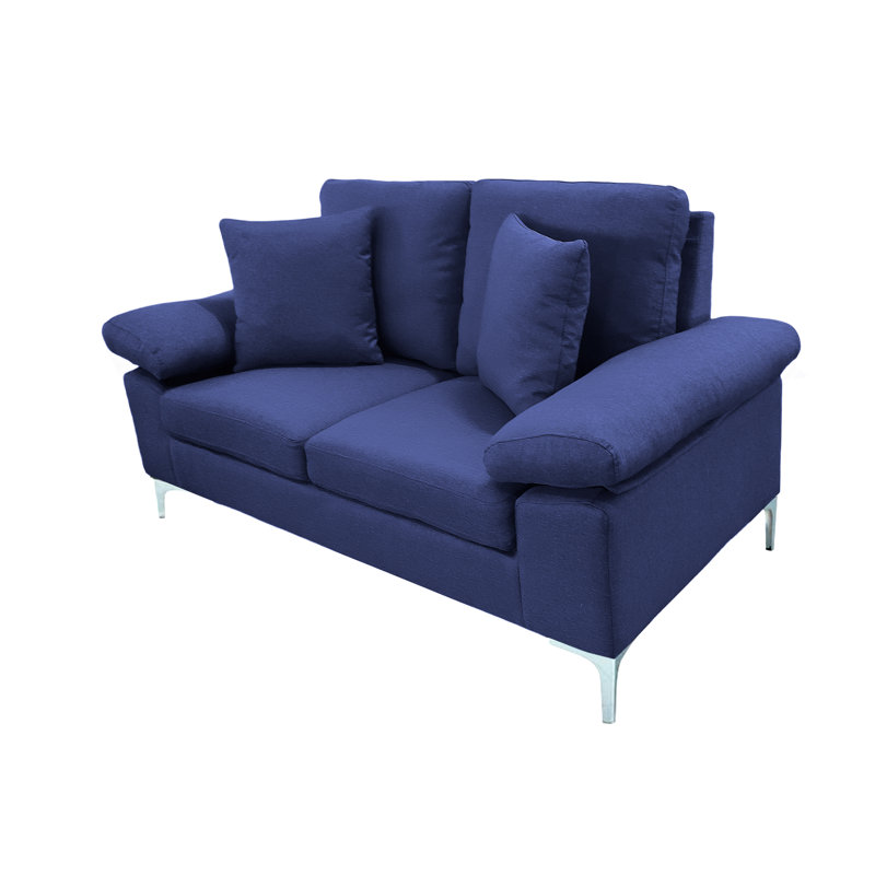 Deontrey 2 Seater Fabric Sofa, Blue
