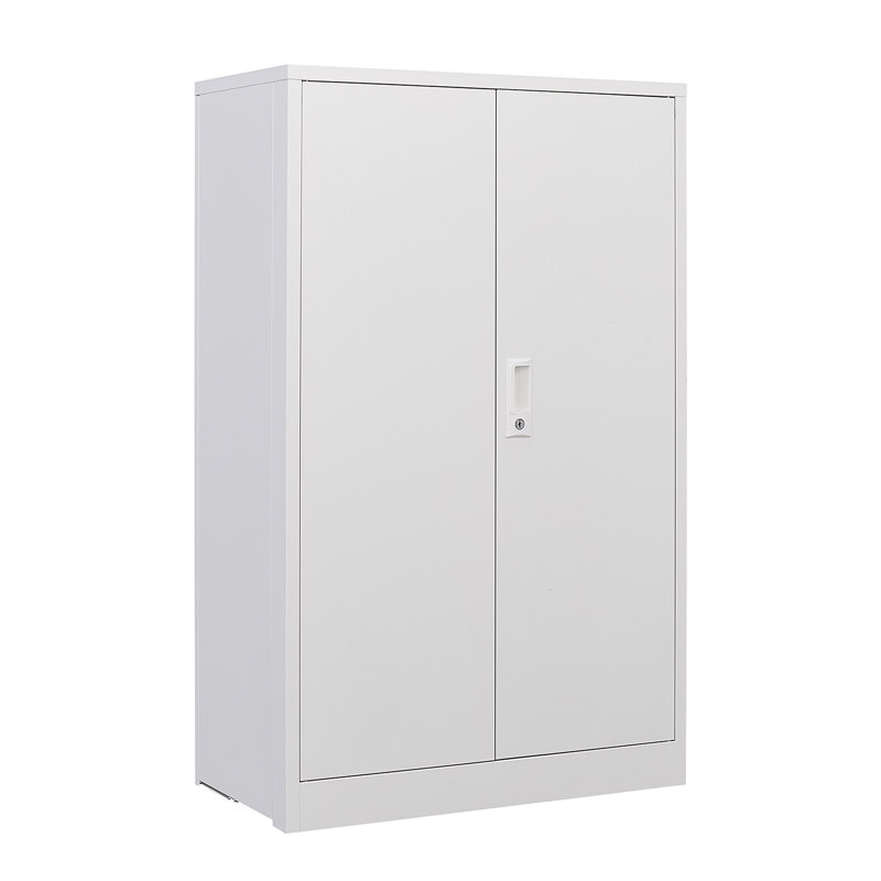 White Metal Folding Storage Cabinet, Folding File Organizer, Storage Cabinet With Door Locks And Adjustable Shelves, Suitable As A Folding Locker Cabinet For Home, Office, School & Garage Use