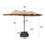 Parasol de marché pour terrasse simple rectangulaire double 15 x 9 pi avec lumière et base-1151814362