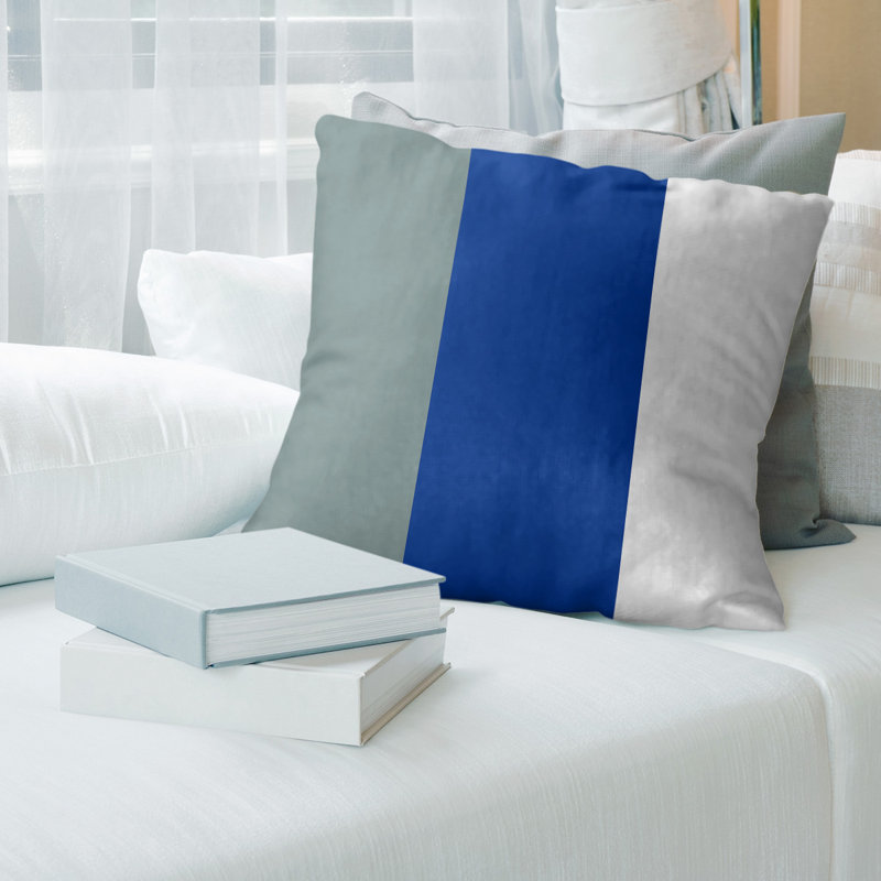 Housse de coussin , 16 po x 1 po, Touche bleue, à domicile, Polyester filé