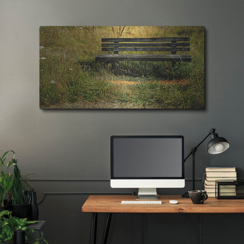  «Banc oublié» par Dante Plata, art mural en métal, 48 po x 24 po, H 24 po x l 48 po