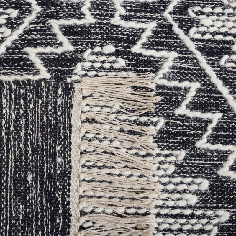 Jessenia Flat Weave Wool Geometric Rug, Rectangle 8' x 10'