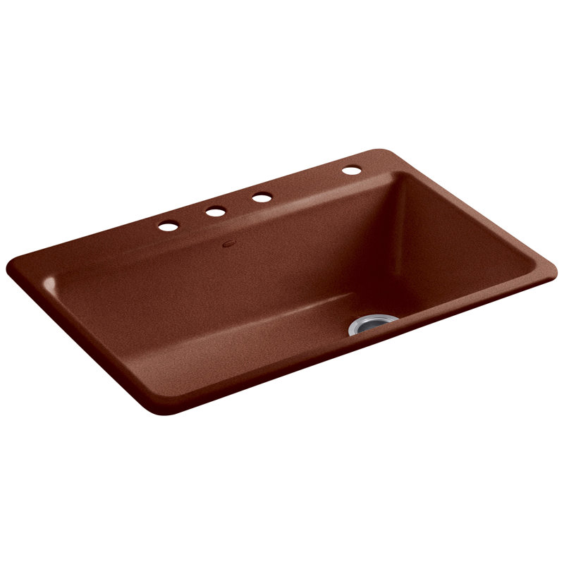 Riverby™ Single-Bowl Top-Mount Kitchen Snk with Accessories, 3 hole, White