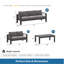3-Piece Modern Aluminum Patio Conversation Set, 5-Seat Outdoor Sofa With  Thick Dark Gray Cushions & Gray Frame And Coffee Table-1665080688