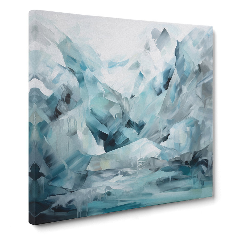 Glacier Gestural - Wrapped Canvas, 50cm H x 50cm W x 3cm D