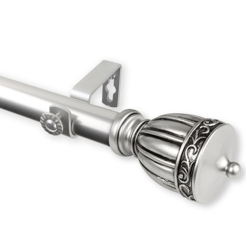 Tringle à rideaux simple, 48 po à 84 po, Nickel satiné