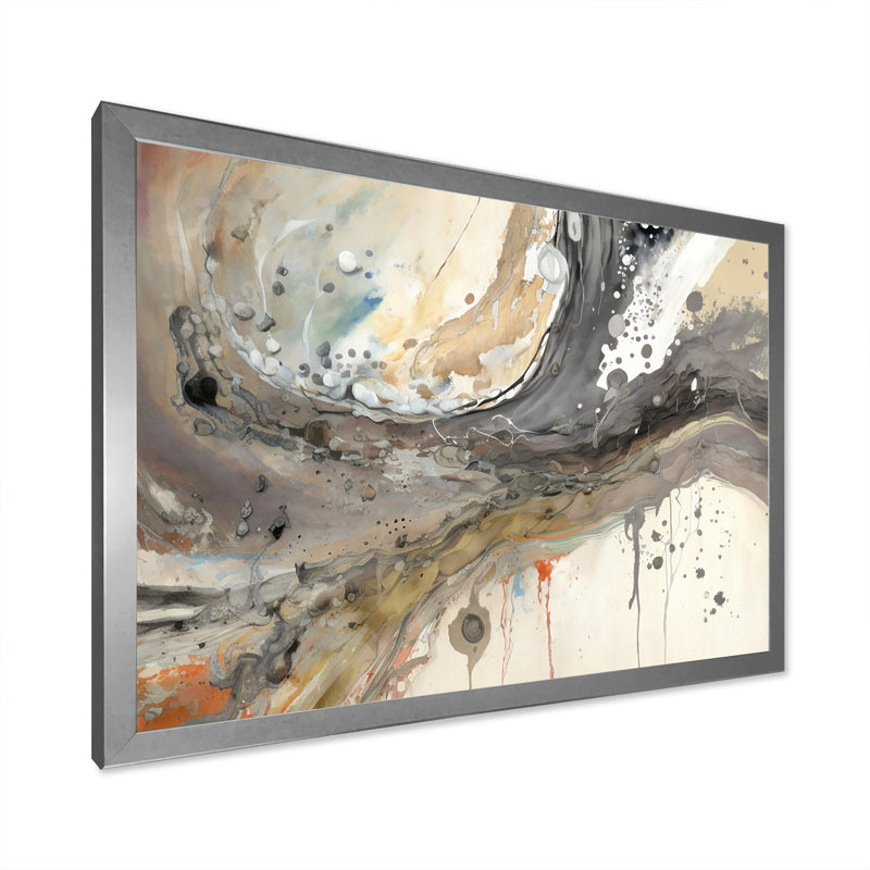 «Subtle Serenity Watercolor Waves I», reproduction sur toile, H 30 po x l 40 po x P 1,5 po, Cadre photo argenté