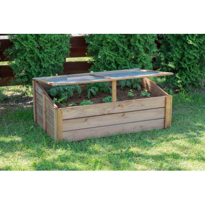 Tierra Garden Wooden Cold Frame 39.4"Wx23.6"Dx15.4"H