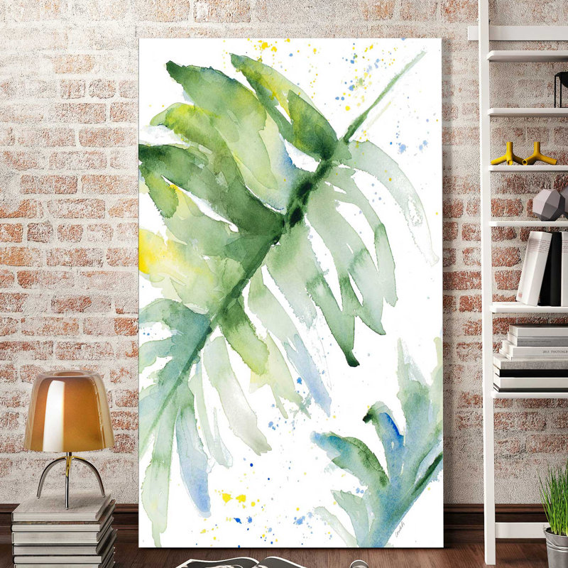 «Swaying Palm Fronds I» par Lanie Loreth, reproduction sur toile, H 48 po x l 28 po x P 1,5 po, Toile tendue
