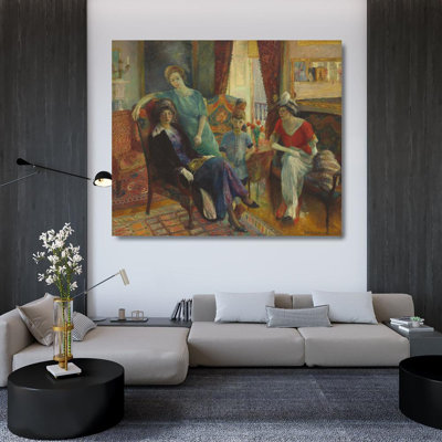 "Family Group" by  William James Glackens - Gallery Wrap Canvas Wall Art