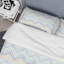 Chevron blanc à pois - ensemble de housse de couette abstrait - microfibre de polyester-1419305107