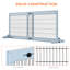 Barrière pour animaux l 72 po x H 26,96 po, largeur réglable, pour chiens, chats, maison, barrière de couloir, H très large autoportant bleu-gris, patio