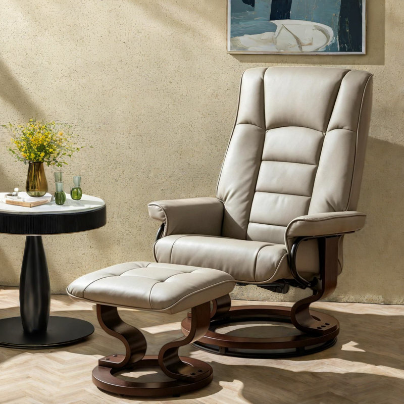 Fauteuils inclinables modernes avec repose-pieds, fauteuil inclinable réglable en similicuir, pivotant à 360° pour la maison